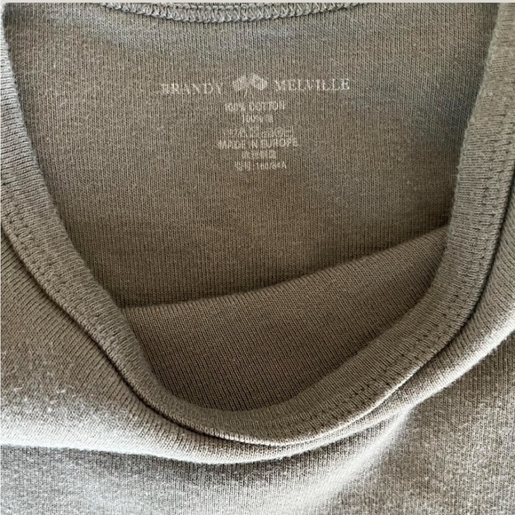 Brandy Melville Top Bundle Set of 4, white ss, tanks- olive, black, tube black - Picture 4 of 8